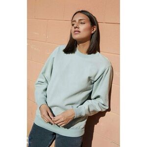 John Galt Oversized Fleece Pale Sage Green Crew Neck Sweatshirt